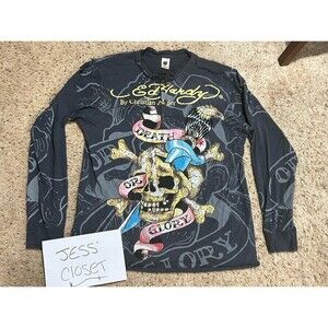 Ed Hardy X Large Vintage Long Sleeve Graphic Shirt Top